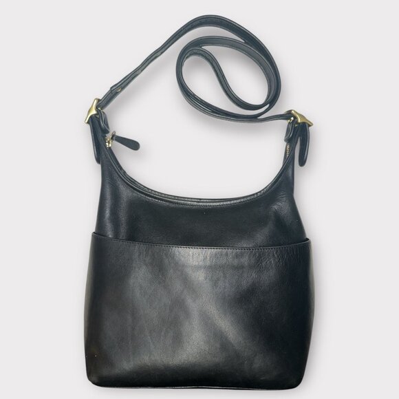 VTG Coach Purse Black Leather Brass Legacy Hobo Bag 9058 Costa Rica 2002 Y2K - Picture 4 of 9